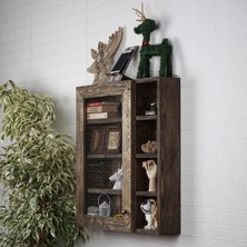 Woodensa Masif Ahşap Raflı Tel Dolap