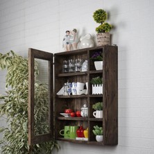 Woodensa Masif Ahşap Raflı Tel Dolap