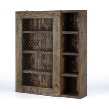 Woodensa Masif Ahşap Raflı Tel Dolap