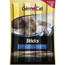 Gimcat Sticks 5 Paket Alabalıklı Somonlu Tahılsız Kedi Ödül Maması (1 Paket-4 Stick = 20 gr)