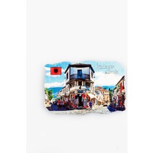 Dünyadan Hediyeler Arnavutluk Gjirokastra Temalı Fresco Magnet