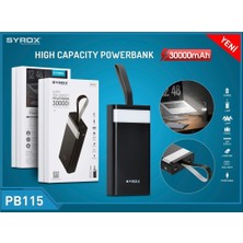 Syrox 30.000 Mah LED Işıklı Powerbank Yedek Batarya Hızlı Şarj