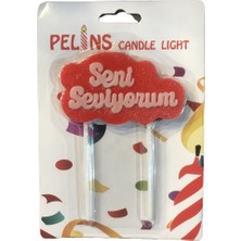 Alpin Sevgililer Günü Yıldönümü Seni Seviyorum Pasta Mum