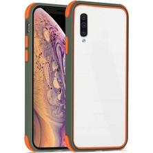 CoverZone Samsung Galaxy A20S SMT-100 Kılıf Smooth Kenarları Renkli Mat Silikon Yeşil Açık