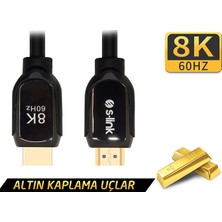 S-link SL-H8K01 HDMI 1.5m 8K 60Hz 4K 120Hz Ultra HDR 2.1V 7680P Metal Kılıflı Kablo