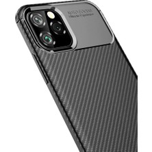 Microcase Apple iPhone 11 Pro Max Maxy Serisi Carbon Fiber Silikon Tpu Kılıf - Siyah