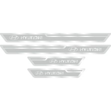 Tual Hyundai Logolu Gümüş Kapı Eşiği, Kapı Karşılama 4'lü Set