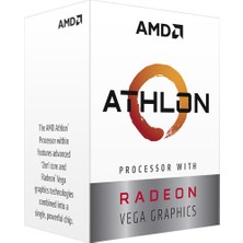 AMD Athlon Tray Kutusuz 3000G 3.5GHz AM4 4MB Cache İşlemci YD3000C6FHBOX