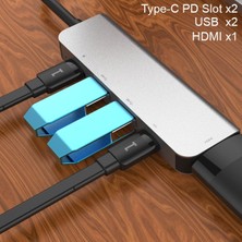 Ally AL-31547 USB Type-C to 5 in 1  HDTV 2 x USB + 2 x  PD HUB Adaptör Çoklayıcı