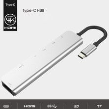 Ally AL-31550 USB Type-C to 7 in 1 HDTV 2 x USB + PD SD&TF Okuyucu HUB Adaptör Çoklayıcı