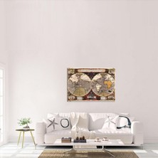 Tablosan Eski Dünya Haritası Kanvas Tablo