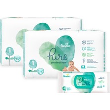 Prima Pure Bebek Bezi 1 Beden 70’li + Prima Aqua Pure Islak Havlu Hediyeli