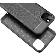 Microcase Apple iPhone 11 Pro Max Leather Tpu Silikon Kılıf - Siyah