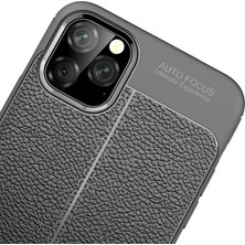 Microcase Apple iPhone 11 Pro Max Leather Tpu Silikon Kılıf - Siyah