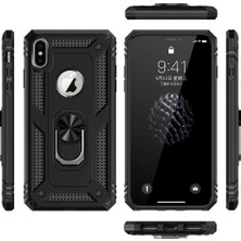 Microcase Apple iPhone Xs Max Anka Serisi Yüzük Standlı Armor Kılıf - Siyah