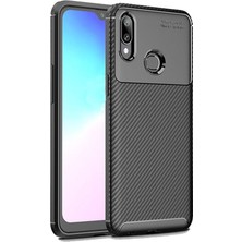 Microcase Samsung Galaxy A10s Maxy Serisi Carbon Fiber Silikon Tpu Kılıf - Siyah