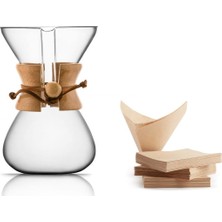 Epinox 600 ml chemex Kahve Demleme Ekipmanı (Dripper Coffee Server)+50 Adet Chemex Uyumlu Filtre