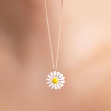 Papatya Silver Gümüş Mineli Papatya Kolye