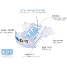 Tidoo Nature Bebek Bezi Yenidoğan 2 Beden Numara 3-6 kg 31X4 124 Adet Ekolojik Antialerjik