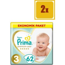 Prima Premium Care 3 Beden Midi Eko Paket 6-10 kg 62 x 2'li Set