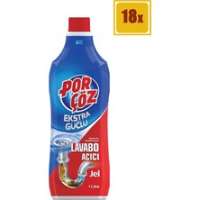 Porçöz Lavabo Açıcı Jel 1000 ml 18'li Set