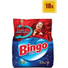 Bingo Matik Renkli Toz Çamaşır Deterjanı Lovely Color 1,5 kg 10'lu Set