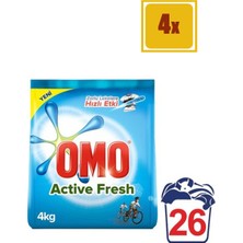 Omo Matik Active 4 kg Toz Çamaşır Deterjanı 4'lü Set