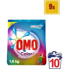 Omo Matik Color 1,5 kg Toz Çamaşır Deterjanı 9'lu Set