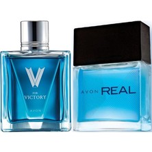 Avon V For Victory 75 ml Erkek Edt+Avon Real 30 ml Erkek Edt