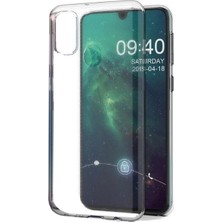 Tekno Grup Samsung Galaxy M30S Kılıf Darbe Emici Süper Silikon Kılıf Şeffaf + Tam Kaplayan 5D Cam