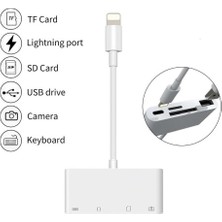 Ssmobil 4in1 Apple iPhone Uyumlu Lightning To TFSD Card USB Kamera Adaptörü NK108L