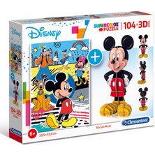 Clementoni - 104 Parça Puzzle + 3D Model Mickey