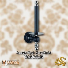 Saray Banyo Artemis Siyah Krom Yedek Kağıtlık
