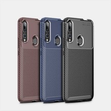 Fibaks Huawei Y9 Prime 2019 Kılıf Rugged Armor Darbe Emici Uzun Ömürlü Dayanıklı Parmak İzi Yapmaz Karbon Tasarım Negro Silikon Kapak