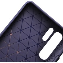 Fibaks Huawei P30 Pro Kılıf Rugged Armor Darbe Emici Uzun Ömürlü Dayanıklı Parmak İzi Yapmaz Karbon Tasarım Negro Silikon Kapak