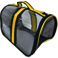 Bacco Milano Kedi Köpek Şeffaf Taşıma Çantası Sarı