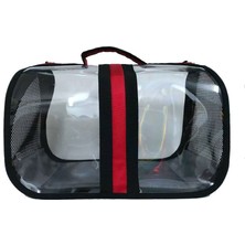 Bacco Milano Kedi Köpek Şeffaf Taşıma Çantası Kırmızı