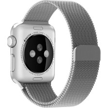 Schulzz Apple Watch Uyumlu Seri 3/4/5 Premium Metal Milano Kordon 38-40 mm - Gümüş