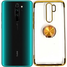 Case 4U Xiaomi Redmi Note 8 Pro Kılıf 4 Köşeli Renkli Mat Lazer Silikon Gess Arka Kapak Glitter Altın