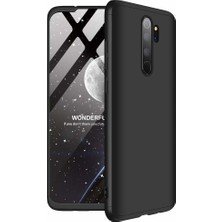 Case 4U Xiaomi Redmi Note 8 Pro Kılıf 3 Parçalı Tam Koruma Sert Mika Ays Kapak Siyah