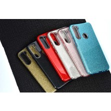 Case 4U Xiaomi Redmi Note 8 Kılıf Çift Katmanlı Simli Shining Sert Silikon Arka Kapak Siyah