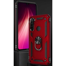 Case 4U Xiaomi Redmi Note 8 Kılıf Çift Katmanlı Yüzüklü Manyetik Vega Kapak Siyah