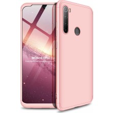 Case 4U Xiaomi Redmi Note 8 Kılıf 3 Parçalı Tam Koruma Sert Mika Ays Kapak Rose Gold