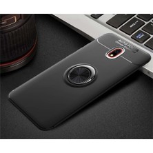 Case 4U Xiaomi Redmi 8A Kılıf Autofocus Shockprof Ravel Yüzüklü Standlı Slikon Kapak Siyah Kırmızı