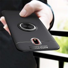 Case 4U Xiaomi Redmi 8A Kılıf Autofocus Shockprof Ravel Yüzüklü Standlı Slikon Kapak Siyah Kırmızı