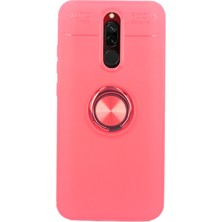 Case 4U Xiaomi Redmi 8 Kılıf Autofocus Shockprof Ravel Yüzüklü Standlı Slikon Kapak Kırmızı