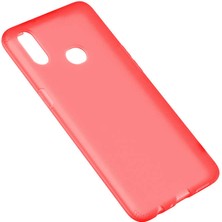 Case 4U Samsung Galaxy A10S Kılıf Mat Silikon Arka Kapak Odos Kırmızı