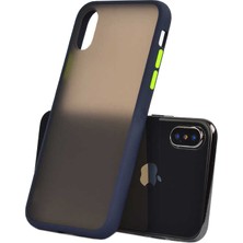 Case 4U Apple iPhone XS Max Kılıf Mat Yüzey Defence Silikon Fri Arka Kapak Lacivert
