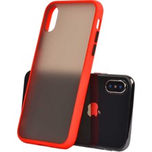 Case 4U Apple iPhone XS Max Kılıf Mat Yüzey Defence Silikon Fri Arka Kapak Kırmızı