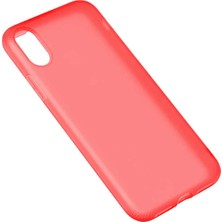 Case 4U Apple iPhone XS Max Kılıf Mat Silikon Arka Kapak Odos Kırmızı